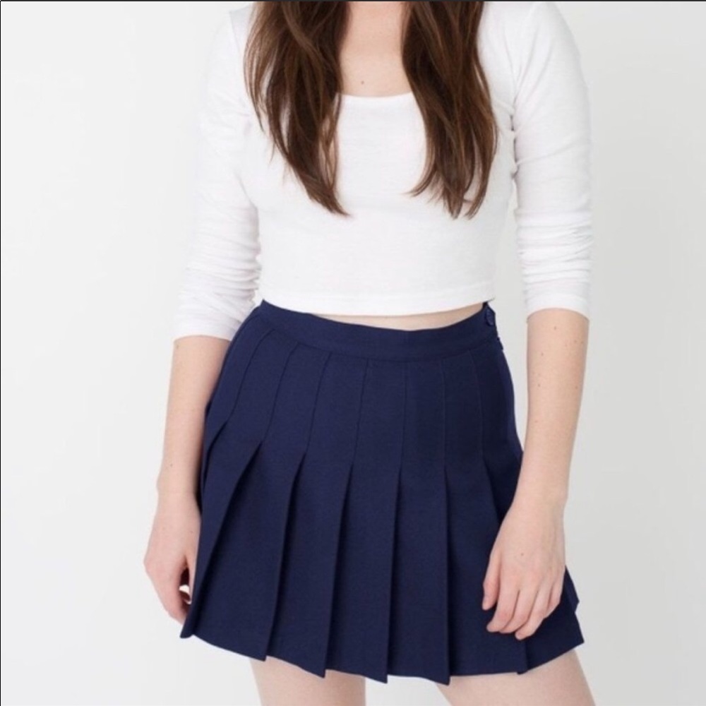 American apparel navy pleated tennis skirt sz.S